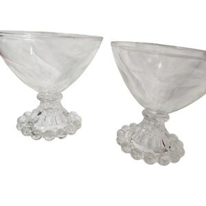 Anchor Hocking Boopie Berwick clear glass champagne/sherbet glasses Set of 2
